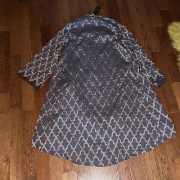 J designs Tile Print  hand embroidered Viscose Kaftan Midi dress Sz small - Picture 5 of 14